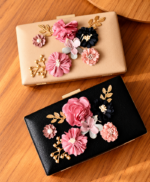 Cluth sobre negro Floral satinado - Imagen 2